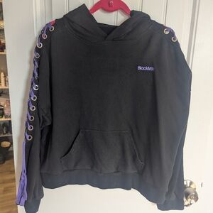Blackmilk XL Black Cat Ear Purple Lace Pullover Hoodie